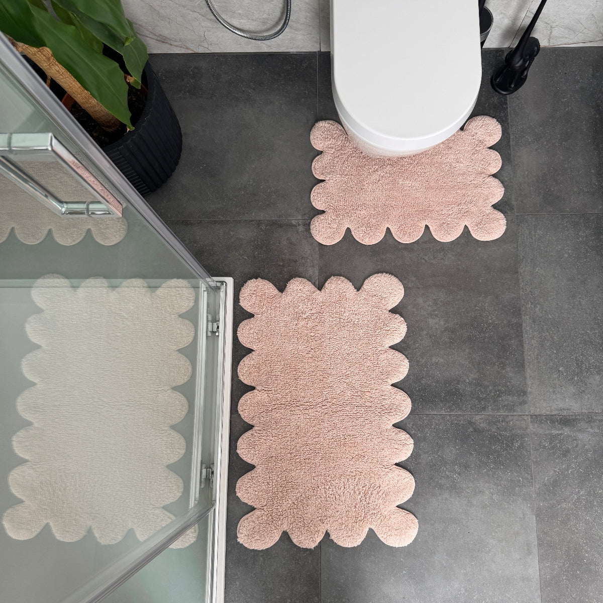 Scallop Bath Mat Set Two Piece