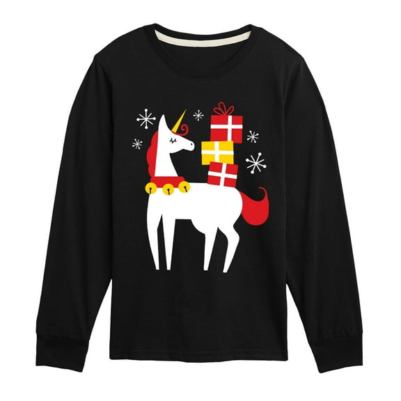 Instant Message - Christmas Unicorn - Kids Long Sleeve Tee
