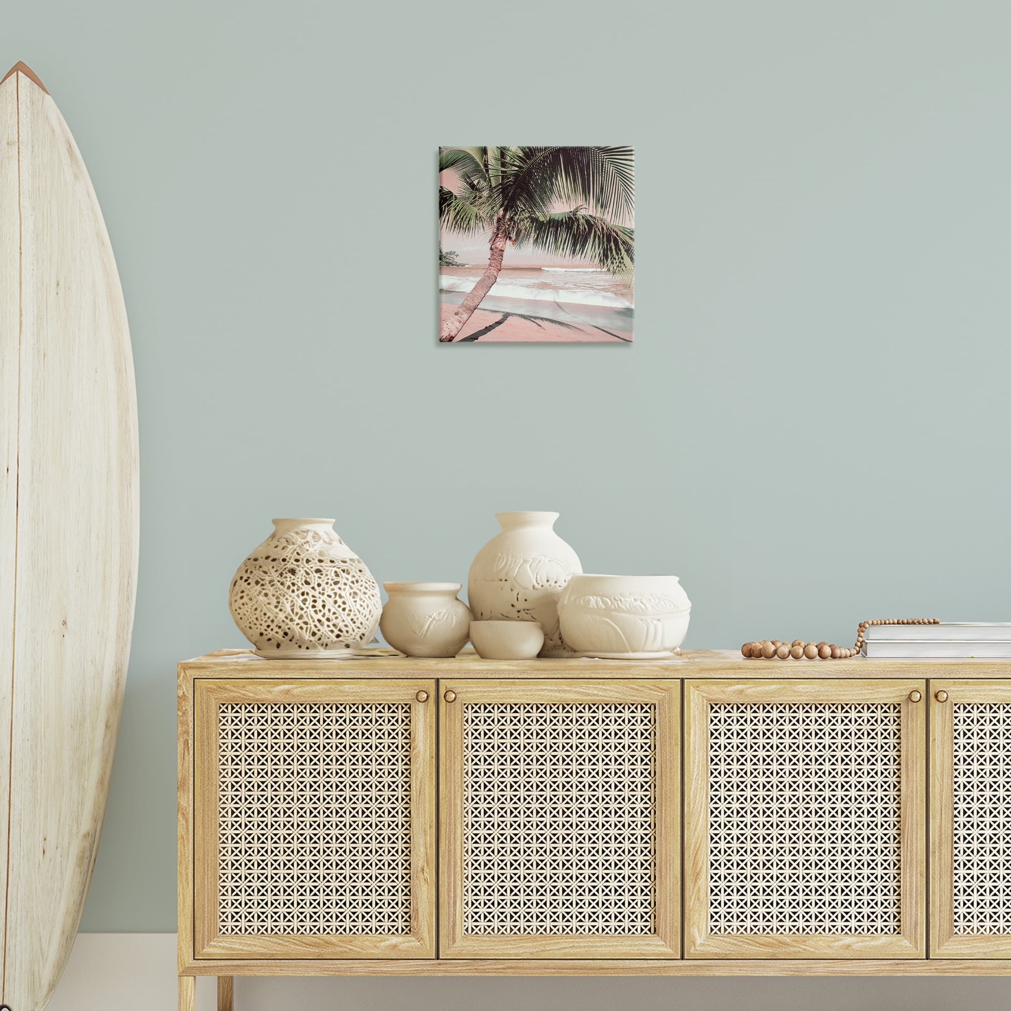 Stupell Industries Palm Tree Shadow on Sand Nautical & Beach Photography Wrapped Canvas Art Print Wall Art, 17 x 17