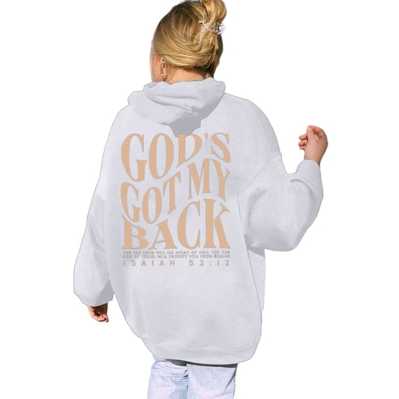 Oversize Hoodie for Women Fall Fashion Christian Print Graphic Long Sleeve with Pocket 2026 Fall Trendy Outfits