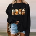 thumbnail image 1 of EGNMCR Sweat-Shirts à Capuche pour Femmes, Sweat-Shirts pour Femmes, Mode Halloween pour Femmes Blouse Imprimée Manches Amples Col Rond Pull Décontracté Hauts Chandail Women Blouse, 1 of 5