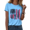 thumbnail image 2 of ORT Womens American Flag T Shirt Patriotic Shirts 4th of July Gift Shirt USA Flag Stars Stripes Graphic Short Sleeve Casual Tops(Z1-Sky Blue,M), 2 of 5