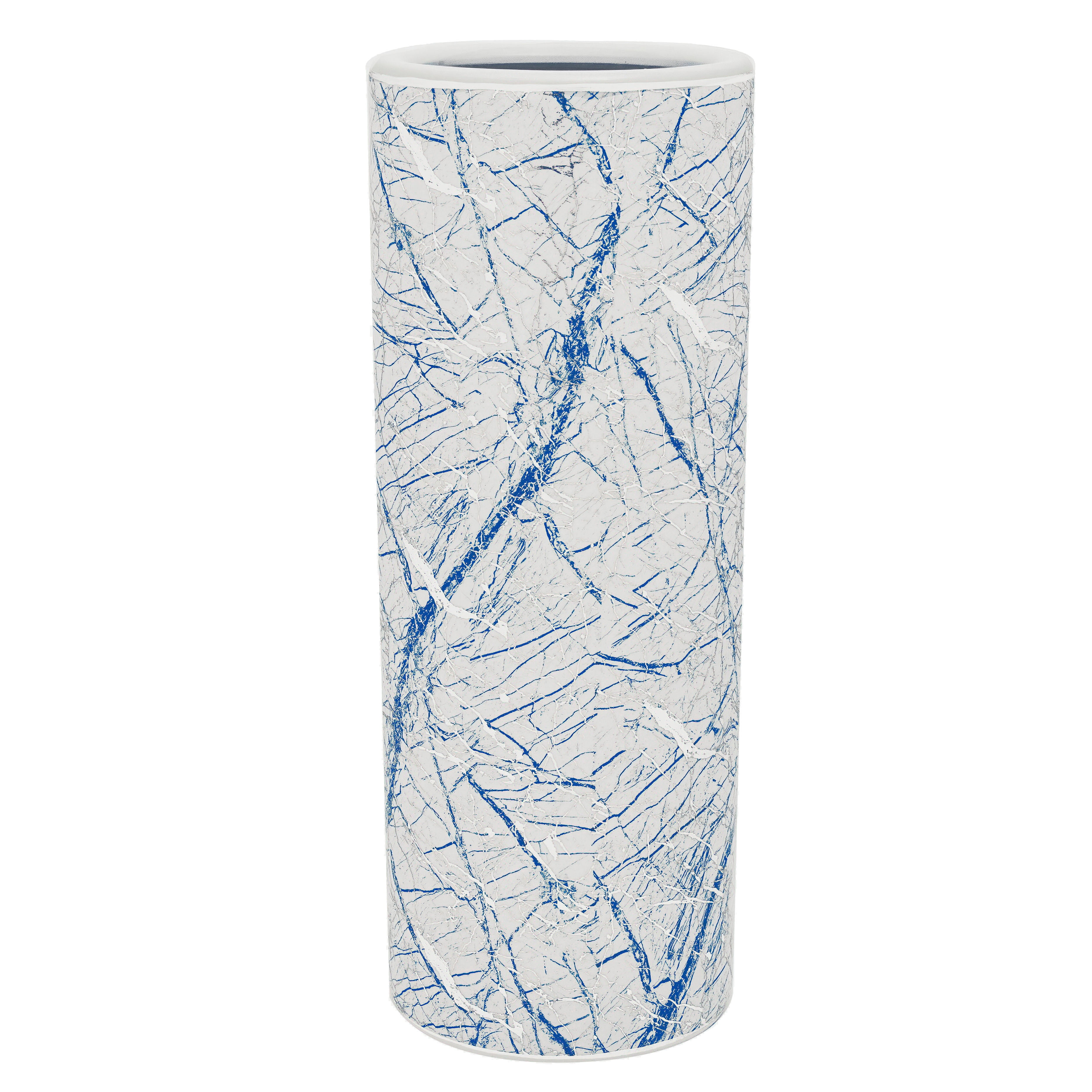 Red Lantern 24" Abstract Blue & Silver Umbrella Stand