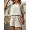 thumbnail image 3 of EASYBRAUS Women Batwing Sleeve Top and Shorts Set Summer 2025 Casual Two Piece Outfit S-XXL, 3 of 7