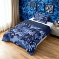 thumbnail image 2 of Manfei Retro Camouflage Twin Comforter Sets, Vintage Camo Bedding Set, Sky Blue, Blue Reversible, 2 Pieces, 1 Comforter and 1 Pillowcase, 2 of 7