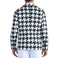 thumbnail image 3 of INSPIRE CHIC Houndstooth Pattern Blazers for Men's Prom Plaid Suit Jacket Business Sport Coats XL Black White, 3 of 6