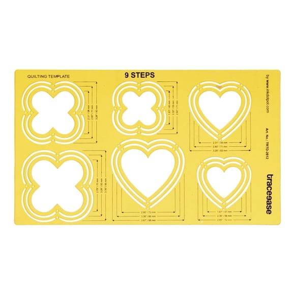 Traceease Quilting Template Stencils DIY Sewing Machine Quilt Ruler Quilting Tools, Floral & Heart