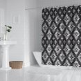 thumbnail image 2 of Black Geometric Diamond Dot Pattern Shower Curtain 72"x72" ,Bathroom Decorative Shower Curtains Set with 12 Hooks,Modern Waterproof Washable Shower Curtain, 2 of 6