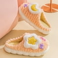 thumbnail image 6 of Fesfesfes Womens Shoes Wide Width Women's Cotton Slippers Cute Star Cartoons Thickened Plus Velvet Home Warm Plush Slippers 6.5-7(38-39), 6 of 7