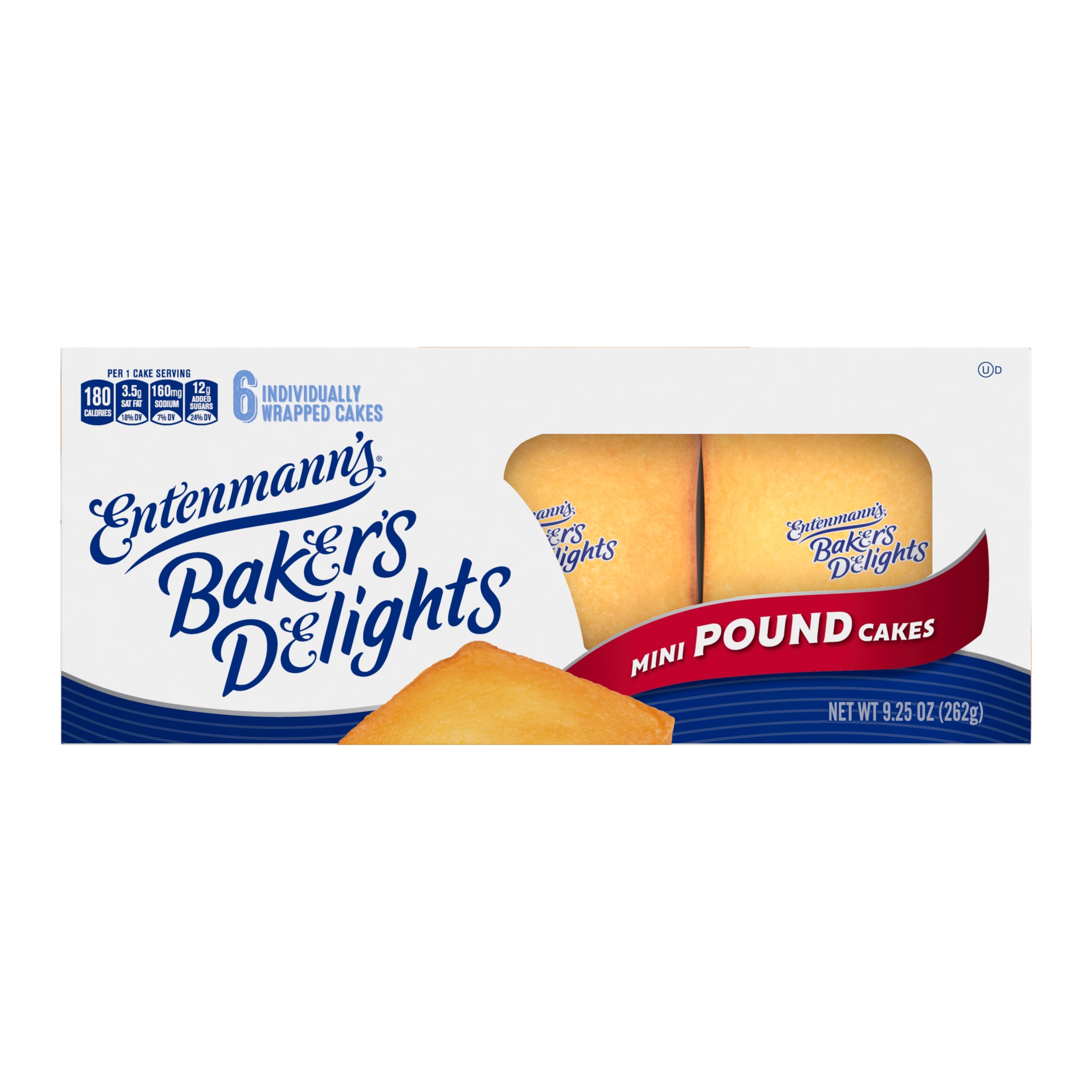 Entenmann's Mini Butter Pound Cakes, 6 packs, Mini Pound Cakes, 9.25 oz Box