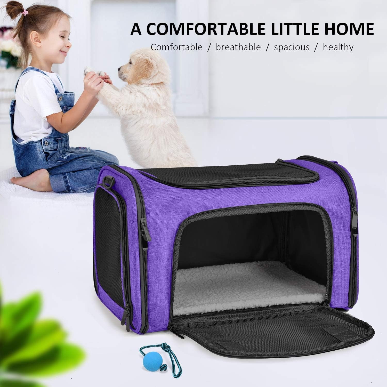 Cat, Dog Carrier for Small Medium Cats Puppies up to 15 Lbs, TSA Airline Approved Carrier Soft Sided, Collapsible Travel Puppy Carrier
