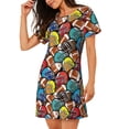 thumbnail image 2 of Balery American Football Camisón de manga corta con cuello redondo para mujer, cómodo y elegante., 2 of 6