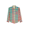 Tommy Bahama Mahal Madras Plaid Linen Button-Up Shirt, Mango Blossom,XL/TG