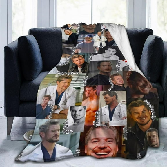 Blanket Derek Actors Shepherd Throw Flannel Blankets Warm Soft Cozy Fuzzy Air Conditioning Blanket for Living Room Sofa Bed Gift Blankets for All Seasons 30"x40"