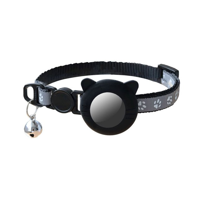 CSChome Collier pour Animaux de Compagnie pour Chiens Collier Réfléchissant pour Animaux de Compagnie - Sangle Réglable Durable avec Cloche, Fixation à Boucle, Confortable à Porter pour AirTag