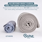 Bare Home Lightweight Polar Fleece Blanket Heather Blue Throw/Travel