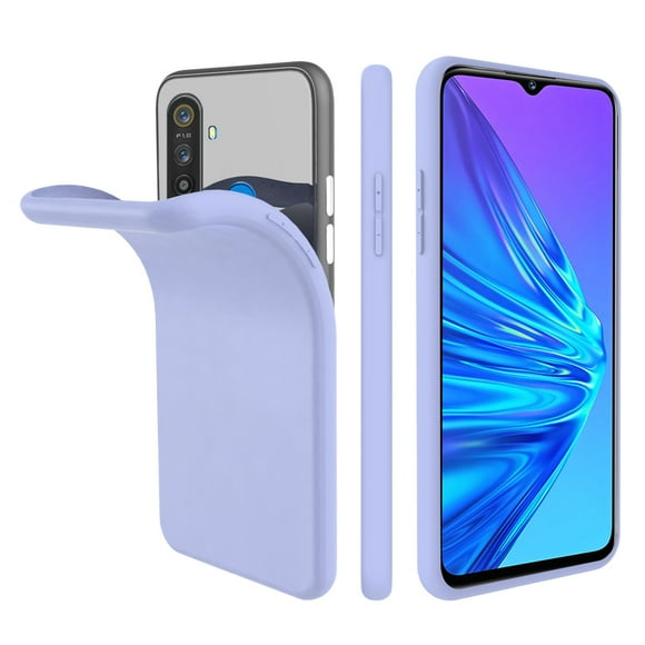 Oppo Realme 5 / Realme 5i / Realme 5S / Realme C3 TPU Case, Soft Silicone Gel Rubber Bumper Case Microfiber Lining Hard Shell Shockproof Full-Body Protective Case Cover - light purple