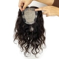 thumbnail image 5 of Real Human Hair Topper for Women 10-20" Long Curly Wavy Silk Top with PU Around Skin Base Hair Pieces Clip in Human Hair Toppers for Thicking Hair, 5 of 7