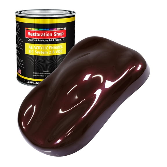 Restoration Shop Molten Red Metallic Acrylic Enamel Auto Paint - Gallon Paint Color Only - Single Stage High Gloss