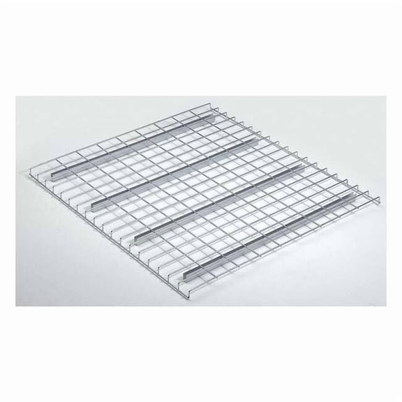 Pallet Rack Decking, Steel Wire, 52 in W, 42 in D, Silver, Zinc Finish, Gauge: 6