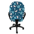 thumbnail image 3 of Tropical Office Chair Slipcover, Exotic Patterns Like Flamingos Monstera Leaves and Flowers Natural Art, Protective Stretch Decorative Fabric Cover, Standard Size, Blush and Night Blue, by Ambesonne, 3 of 5