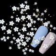 thumbnail image 2 of 5g flor acrílica blanca para decoración de uñas, diamantes de imitación de tamaño mixto, gema dorada y plateada, accesorios para herramientas de manicura, diseño de uñas DIY Tan Jianjun unisex, 2 of 2