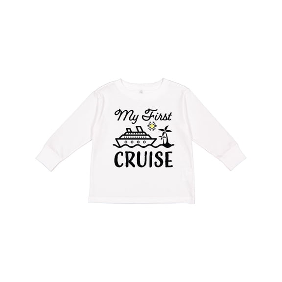 Inktastic My First Cruise with Cruise Ship and Palm Trees Boys or Girls Long Sleeve Toddler T-Shirt
