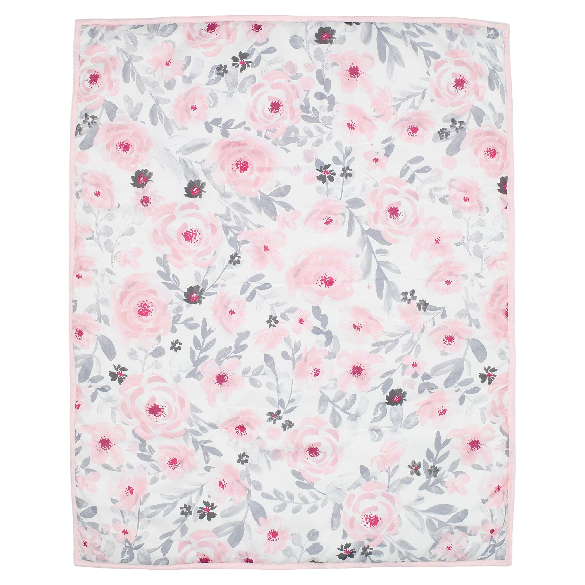 Bedtime Originals Blossom Pink Watercolor Floral 3-Piece Mini Crib Bedding Set