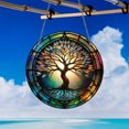 thumbnail image 6 of Lwlmwt Tree of Life Sun Catcher Window Decoration 6-inch Acrylic Round Stained Glass Sample Ornament Indoor Hanging Decor Suitable for Home Decor Women's Thanksgiving & Christmas Gift, 6 of 7