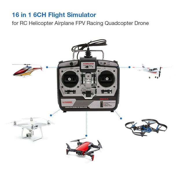 in 1 Flight Simulator 6CH for RC Helicopter Airplane Drone Mode 2 - Walmart.com