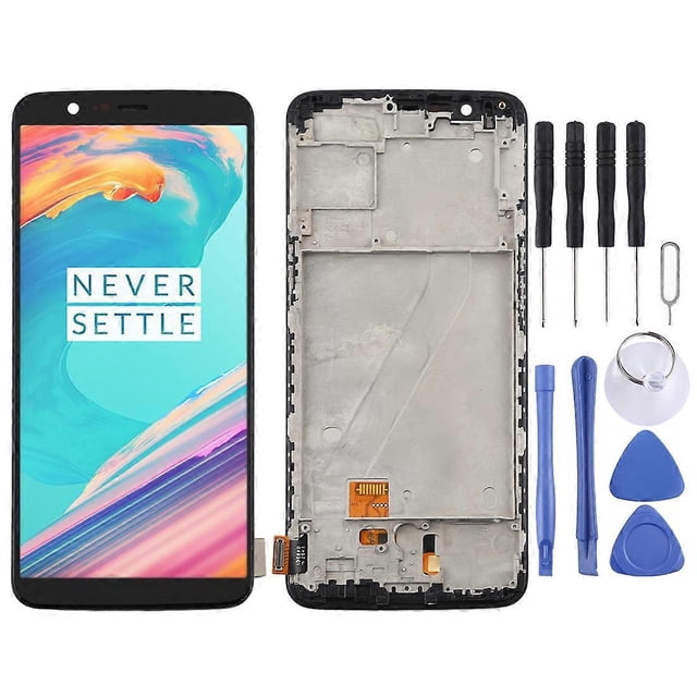 Compatible with OnePlus 5T A5010 TFT Material LCD Screen and Digitizer Complete Assembly with Frame (Black)