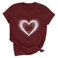 thumbnail image 2 of Odbmxy T-Shirts Women Graphic Short Sleeve Ladies Tops Comfy Casual Heart-shaped Loose Party Tops,Red XXL, 2 of 3