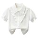 thumbnail image 1 of Odeerbi Camisa de Vestido de Algodón de Las Niñas Flor Bordado de Manga Corta Uniforme de La Escuela Con Bolsillo, 1 of 9