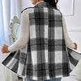 thumbnail image 6 of Plaid Vest for Women Sleeveless Lapel Collar Coats with Decorative Pockets Color Block Fall Casual Outwear Jacket, 6 of 6