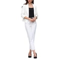 thumbnail image 2 of INSPIRE CHIC Women's 3/4 Sleeve Cardigan Blazer Shawl Collar Open Front Lightweight Stretchy Jackets White XL, 2 of 5