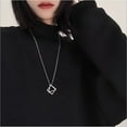 thumbnail image 3 of Linyer Alloy Necklace Hanging Pendent Collar Jewelry Ornament Square Trendy Geometric Stacking Goth Necklaces Type 2, 3 of 6