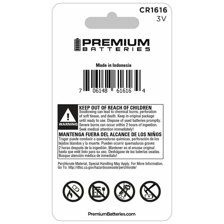  Panasonic CR2016 3.0 Volt Long Lasting Lithium Coin Cell  Batteries in Child Resistant, Standards Based Packaging, 2-Battery Pack :  Health & Household