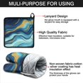 thumbnail image 7 of Blue Marble Gold Wave Pattern Kitchen Oven Mitt and Pot Holder Sets 2 Pcs for Baking, Cooking and Grilling, Heat Resistant Up To 392 °F, 7 of 7