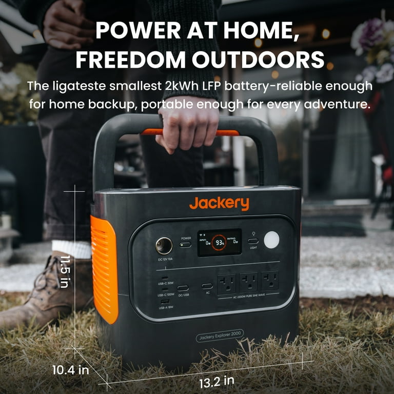 Jackery Explorer 2000 v2, 2042Wh Solar Generator, 2200W Portable