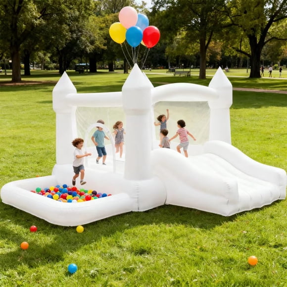 Castillo inflable GoGoBounce con tobogán y piscina de agua