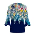 thumbnail image 4 of Yievot Womens Floral Print Open Front Cardigan 3/4 Sleeve Lightweight Breathable Casual Tops, 4 of 4
