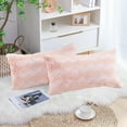 thumbnail image 3 of Home Soft Things Ballys Faux Fur 2 Piece Throw Pillow Cover Set - Rose Quartz - 14" x26", 3 of 9
