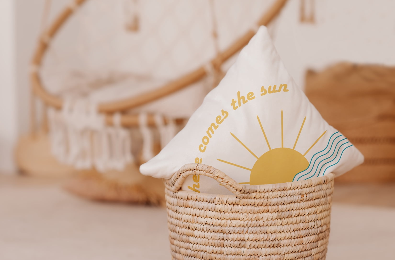 Simply Daisy 18" x 18" Here Comes The Sun Decorative Throw Pillow, Carribbean Turquoise (1 count)