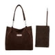 thumbnail image 2 of Bolsa De Almacenamiento De Poliéster Conjunto de 2 bolsos de mano y carteras de mano color marrón café para mujer, bolso de hombro informal de gran capacidad para el trabajo y el viaje. JASKFLY, 2 of 8