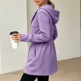 thumbnail image 6 of aohooy Cinch Waist Hoodie for Women Drawstring Full Zip Up Sweatshirts Jacket Fall Lightweight Long Sleeve Hooded Workout Jackets Purple,M, 6 of 8