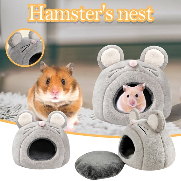 Hamster Bed House, Winter Warm Cotton Cage Nest for Small Pet Animals Guinea Pig Hedgehog Chinchilla Ferret Rat, Hamster Bed Accessories Cage Toys House Supplies