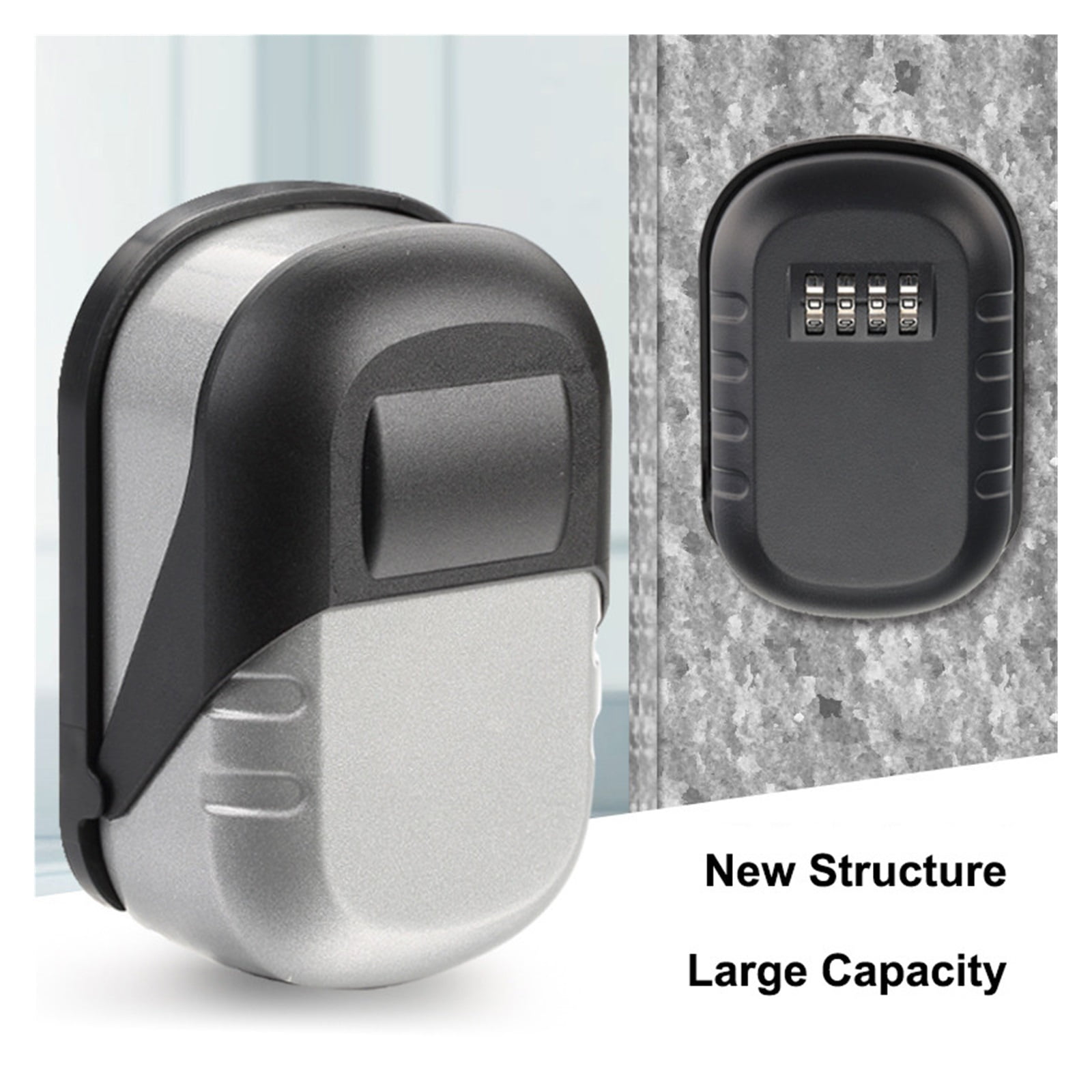 Key Lock Box , Wall Mounted 4 Digit Combination Key Storage Lock Box Aluminum Alloy Key Safe Box Indoor Outdoor Keys Storage Boxs ,Prevent Theft