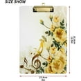 thumbnail image 2 of FMSHPON Yellow Rose Retro Romantic Music Clipboard Hardboard Wood Nursing Clip Board and Pull for Standard A4 Letter 13x9 inches, 2 of 7