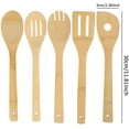 thumbnail image 4 of Juego de 5 cucharas de madera para cocinar, utensilios de cocina antiadherentes, para servir, voltear huevos, saltear, cocinar pescado, panqueques o para uso al aire libre, 4 of 6