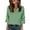 Army Green, variant on JoveMarine Women's V-Neck 3/4 Sleeve Satin Blouse with Polka Dot Print Loose Fit Lightweight Top for Spring/Summer Daily Wear Army Green L